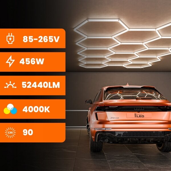 Plafonieră LED LED/570W/85-265V 4000K 522x298 cm CRI 90 IP44 albă