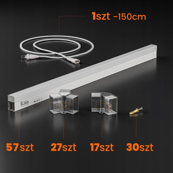 Plafonieră LED LED/570W/85-265V 4000K 522x298 cm CRI 90 IP44 albă