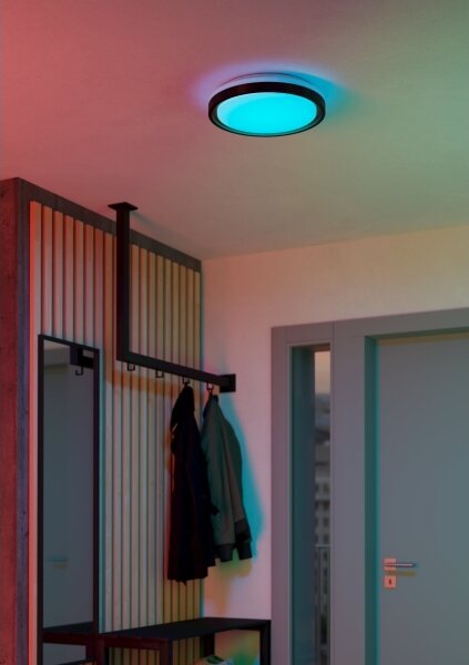 Eglo 300684-LED Plafonieră dimabilă LED RGBW MALERAMARA-Z LED/14W/230V negru/auriu + telecomandă