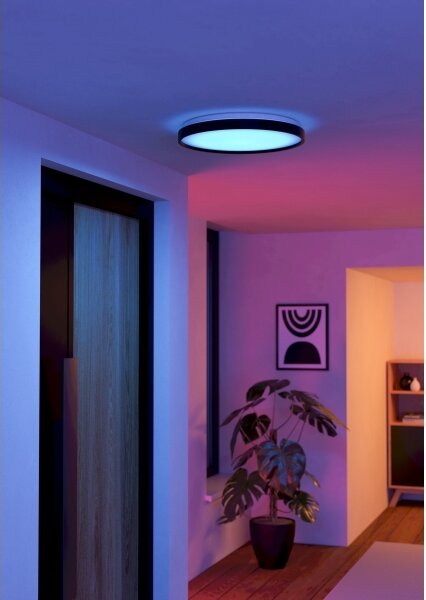 Eglo 300692 - Plafonieră LED RGBW MOZONCILLO-Z, 28,3 W, 230 V, neagră + telecomandă