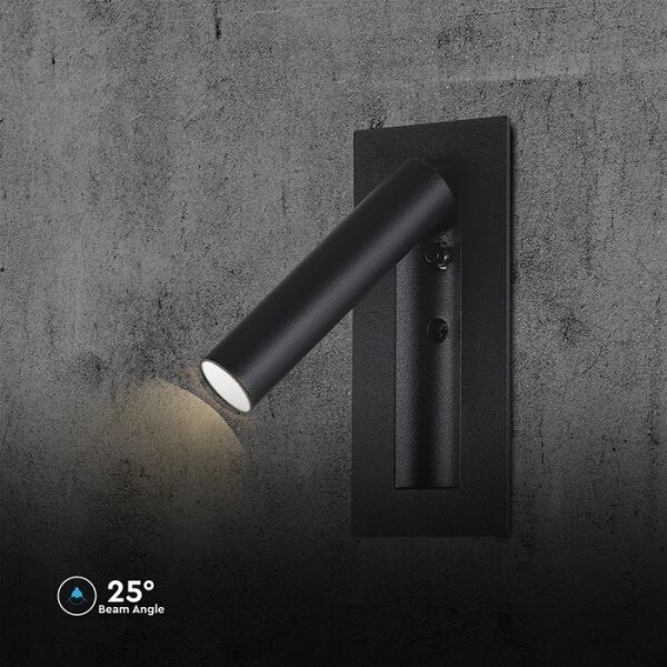 Aplică spot de perete LED/2W/230V 3000K, neagră