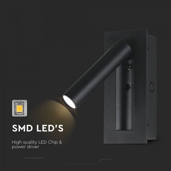 Aplică spot de perete LED/2W/230V 3000K, neagră