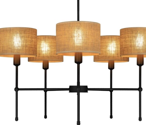 Candelabru pe tijă MADELA, 5 x E14/40W/230V, iută/negru