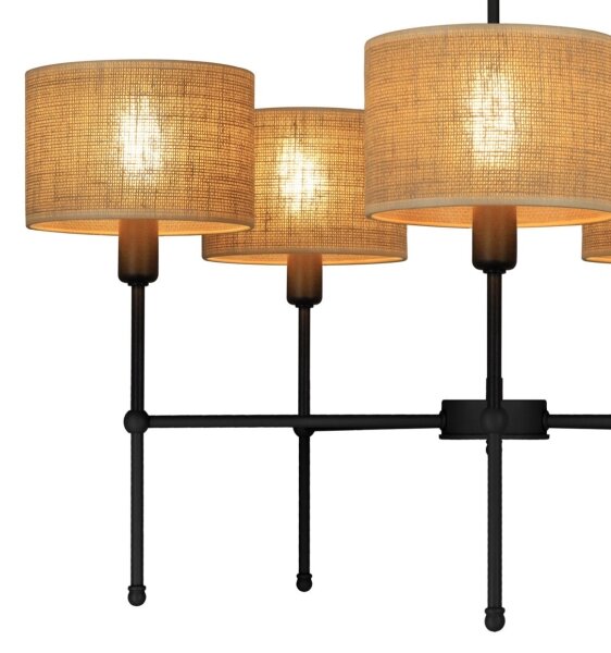 Candelabru pe tijă MADELA, 5 x E14/40W/230V, iută/negru