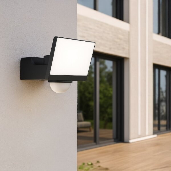 Proiector LED cu detector de mișcare și senzor de amurg DAVOS LED/30W/230V IP54, negru