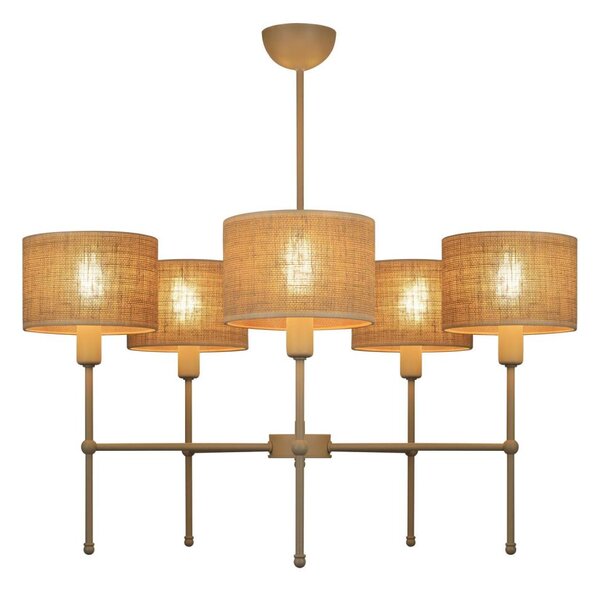 Candelabru cu tijă MADELA 5xE14/40W/230V iută/bej