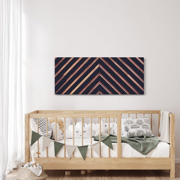 Tablou - Motiv de lemn pe fond negru (120x50 cm)