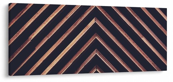 Tablou - Motiv de lemn pe fond negru (120x50 cm)