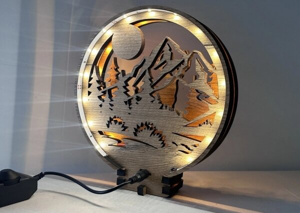 Li-Go 23592/DUB2 - Decorațiune LED de masă reglabilă, 12W, 230V, 20 x 22 cm, stejar