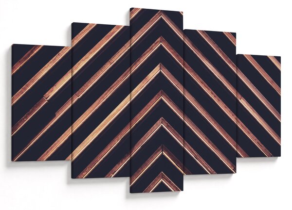 Tablou - Motiv de lemn pe fond negru (150x105 cm)