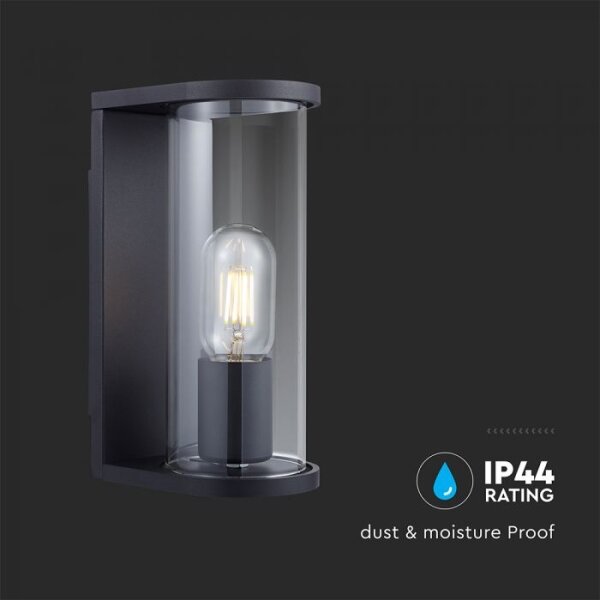 Aplica de perete pentru exterior 1xE27/60W/230V IP44 negru/sticlă fumurie