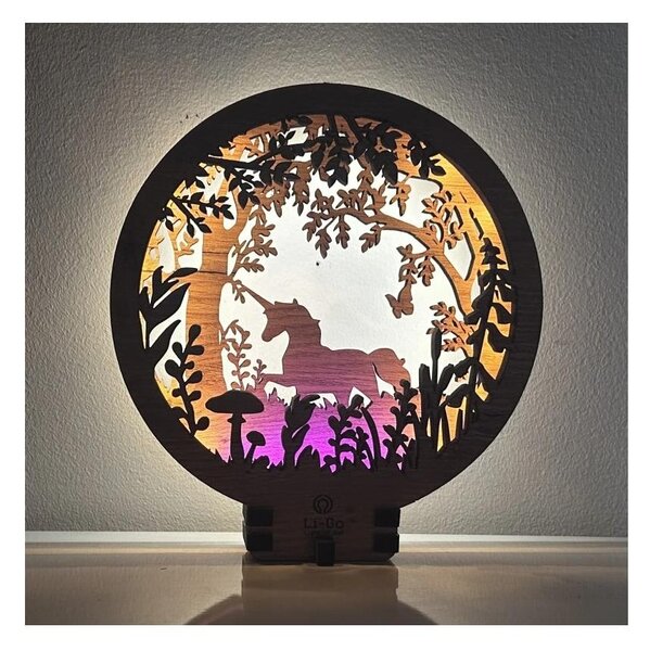 Li-Go 23568/DUB2 - Veioză de masă decorativă LED reglabilă LED/12W/230V 20x22 cm stejar