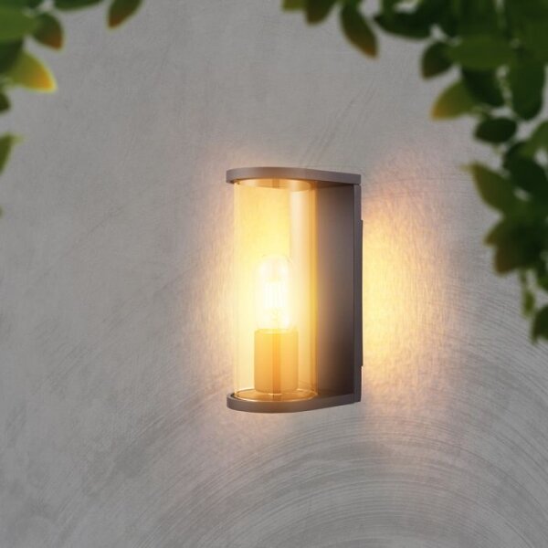 Aplica de perete pentru exterior 1xE27/60W/230V IP44 negru/sticlă fumurie