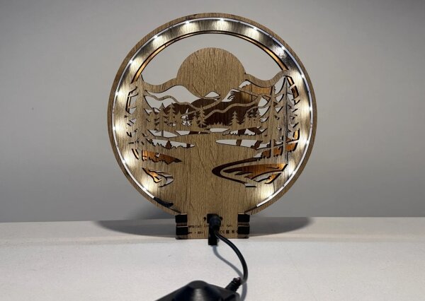 Li-Go 23598/DUB2 - Decorațiune de masă LED reglabilă, LED/12W/230V, 20x22 cm, stejar
