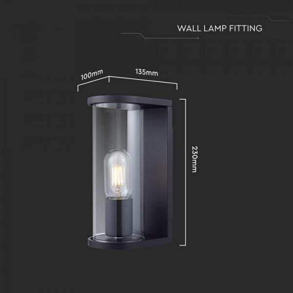 Aplica de perete pentru exterior 1xE27/60W/230V IP44 negru/sticlă fumurie