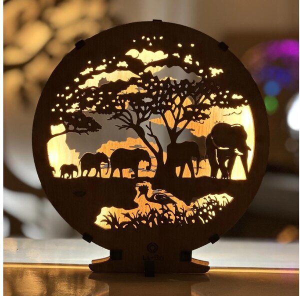 Lampă decorativă de masă LED dimabilă Li-Go 23610/DUB2 - LED 12W/230V, 20x22 cm, stejar