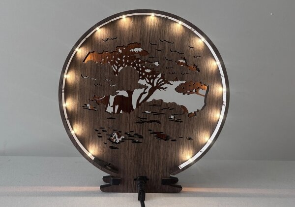 Lampă decorativă de masă LED dimabilă Li-Go 23610/DUB2 - LED 12W/230V, 20x22 cm, stejar