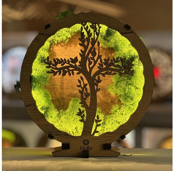 Li-Go 23622/DUB2 - Decorațiune LED de masă reglabilă LED/12W/230V 20x22 cm stejar