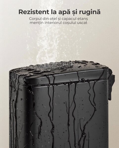 Coș de gunoi pentru baie NORD, 5 l, negru SongmicsHome