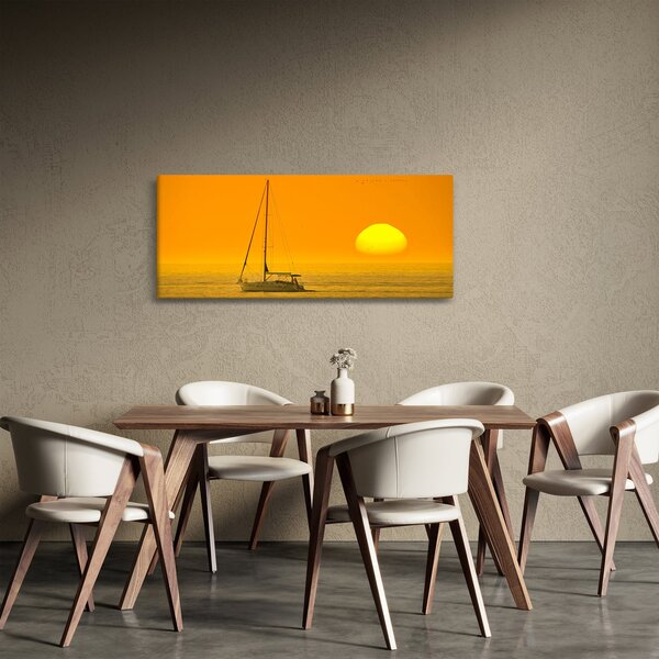 Tablou - Barca în mijlocul mării (120x50 cm)