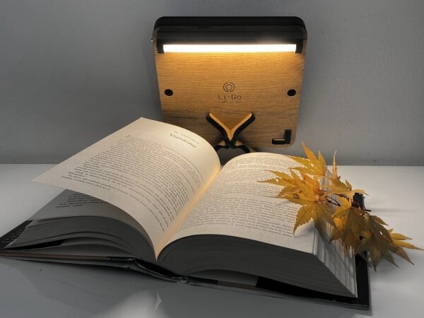 Li-Go 4070/DUB2 - Decorațiune de masă LED, 12W, 230V, 19x19 cm, stejar/cal