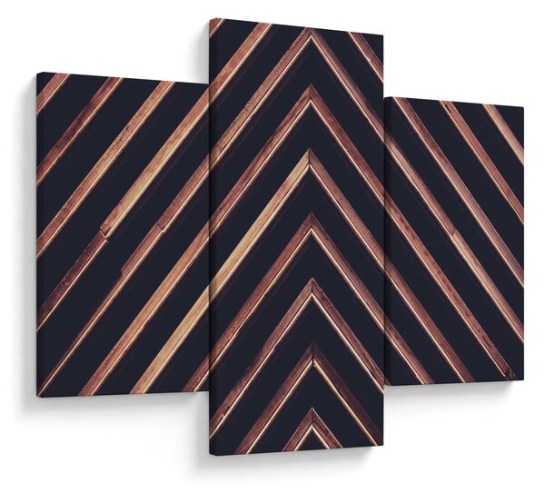 Tablou - Motiv de lemn pe fond negru (90x60 cm)