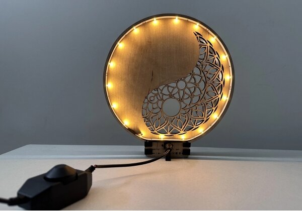 Li-Go 23607/O - Decorațiune de masă LED reglabilă LED/12W/230V 20x22 cm nuc
