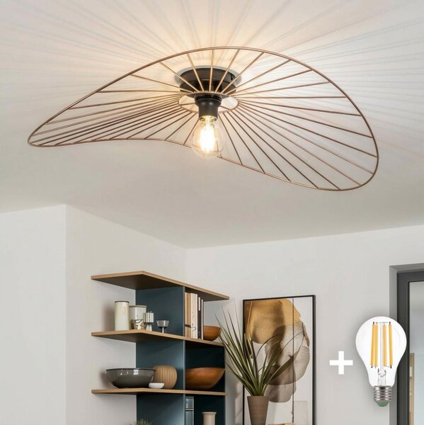 Brilagi - Lustră LED aplicată CERIA WIRE 1xE27/40W/230V 60x80 cm bronz