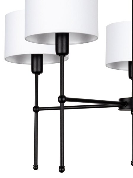 Lustră pe tijă MADELA 5xE14/40W/230V alb/negru