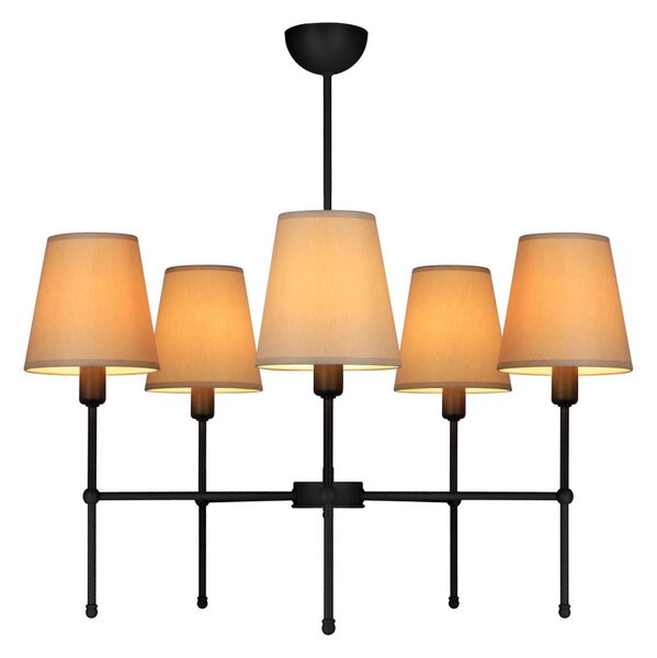 Lustră pe tijă MADELA 5xE14/40W/230V bej/neagră