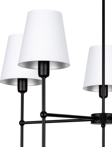 Lustră cu tijă MADELA 5xE14/40W/230V alb/negru