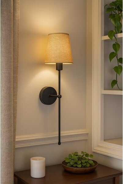 Lampă de perete MADELA 1xE14/40W/230V iută/neagră