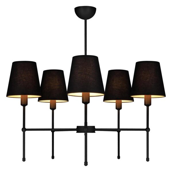 Lustră pe tijă MADELA, 5xE14/40W/230V, negru