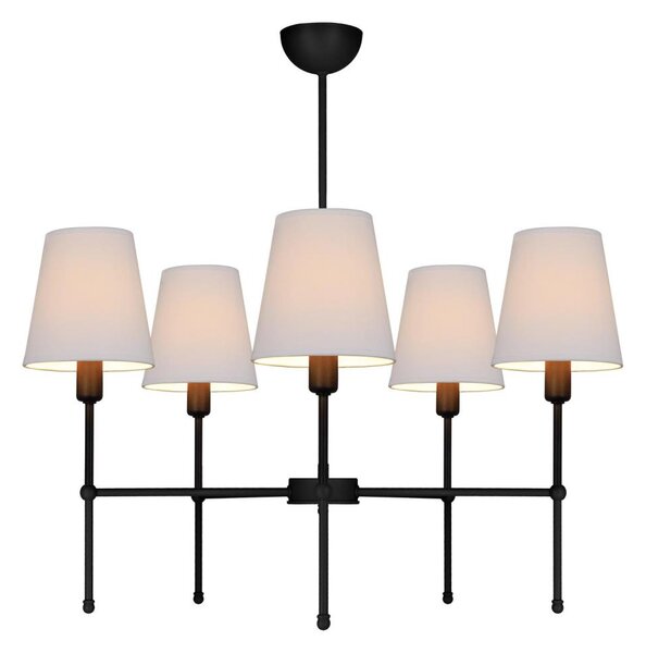 Lustră cu tijă MADELA 5xE14/40W/230V alb/negru