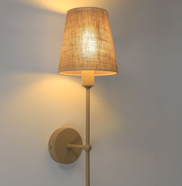 Aplica de perete MADELA 1xE14/40W/230V iută/bej