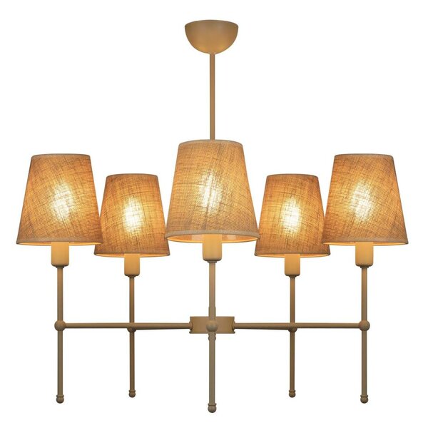 Lustră cu tijă MADELA 5xE14/40W/230V iută/bej
