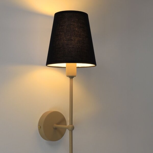Aplica de perete MADELA 1xE14/40W/230V negru/bej