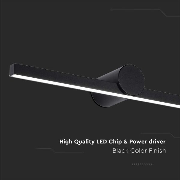 Aplică LED pentru oglindă de baie, 10 W, 230 V, 3000 K, IP65, neagră