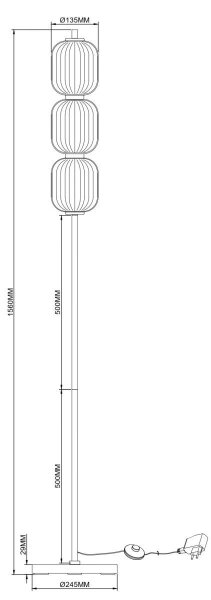 Zuma Line 003064-034747 - Lampă de podea LED AKARI, 20 W, 230 V, culoare auriu