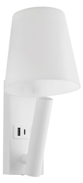 Lampă de perete LED cu port USB LED/2W/230V 3000K albă