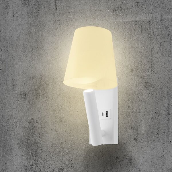 Lampă de perete LED cu port USB LED/2W/230V 3000K albă