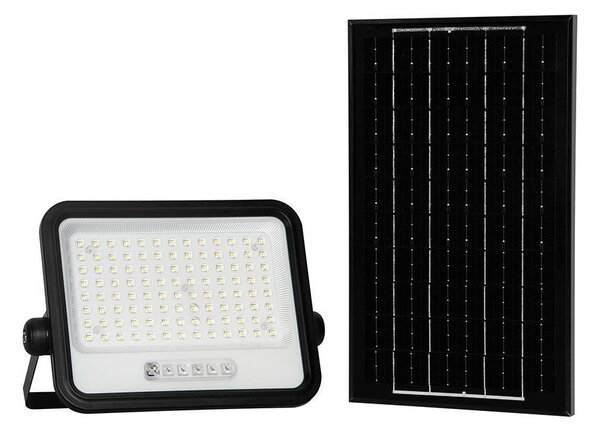 Proiector solar LED reglabil 200W 3,2V IP65 10000 mAh, negru, cu telecomandă