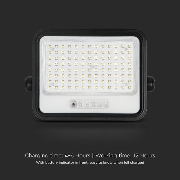 Proiector solar LED reglabil 200W 3,2V IP65 10000 mAh, negru, cu telecomandă