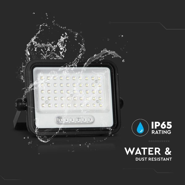 Proiector solar LED cu dimmer, 100W, 3,2V, IP65, 5000 mAh, negru + telecomandă