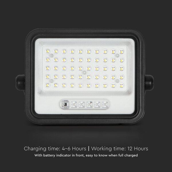 Proiector solar LED cu dimmer, 100W, 3,2V, IP65, 5000 mAh, negru + telecomandă