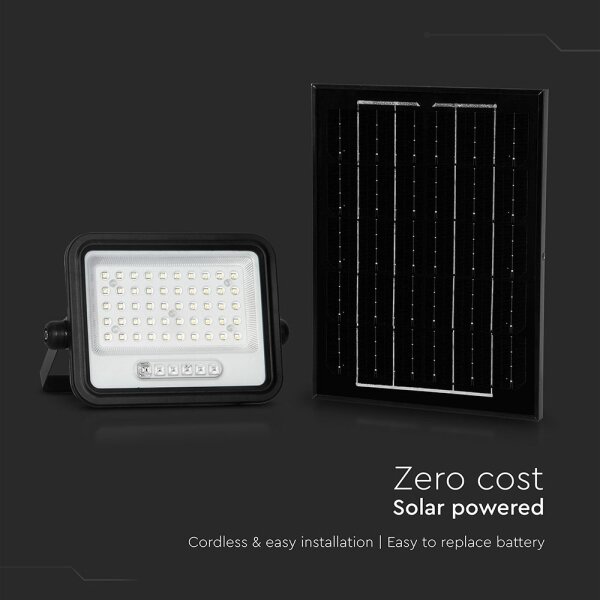 Proiector solar LED cu dimmer, 100W, 3,2V, IP65, 5000 mAh, negru + telecomandă
