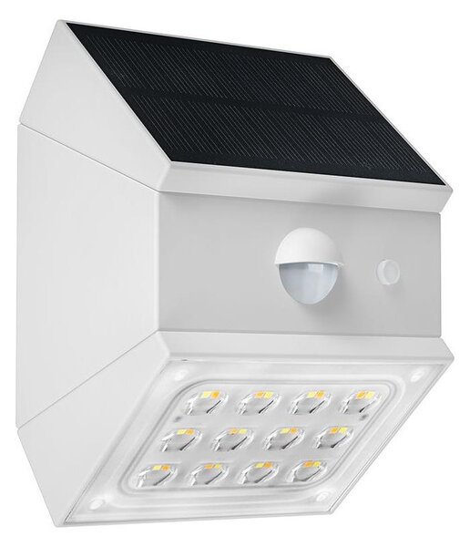 Lampă solară LED de perete cu senzor, 2,5W/3,7V, IP65, 1200 mAh, albă