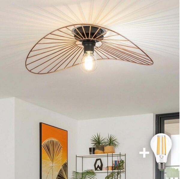 Brilagi - Lustră LED aplicată CERIA WIRE, 1xE27/40W/230V, 40x56 cm, bronz