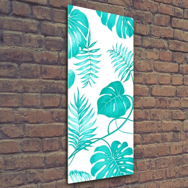 Tablou sticlă frunze tropicale