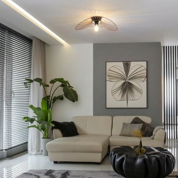 Brilagi - Lustră LED aplicată CERIA WIRE, 1xE27/40W/230V, 40x56 cm, bronz